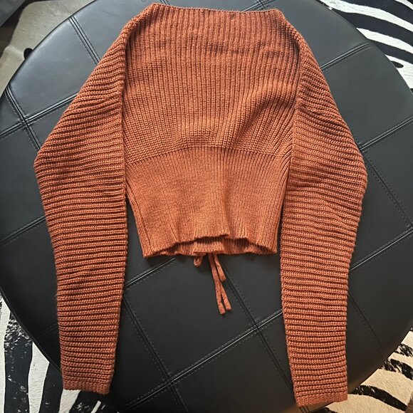 Say What Corset tie front sweater rust color size small - Picture 3 of 4